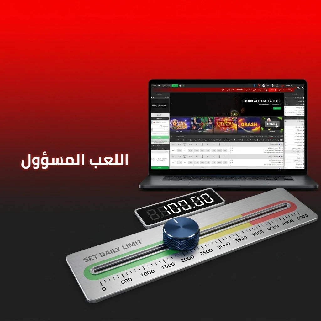 إجراءات اللعب المسؤول لضمان تجربة آمنة، تشمل تحديد حدود الإيداع والوقت والاستبعاد الذاتي.